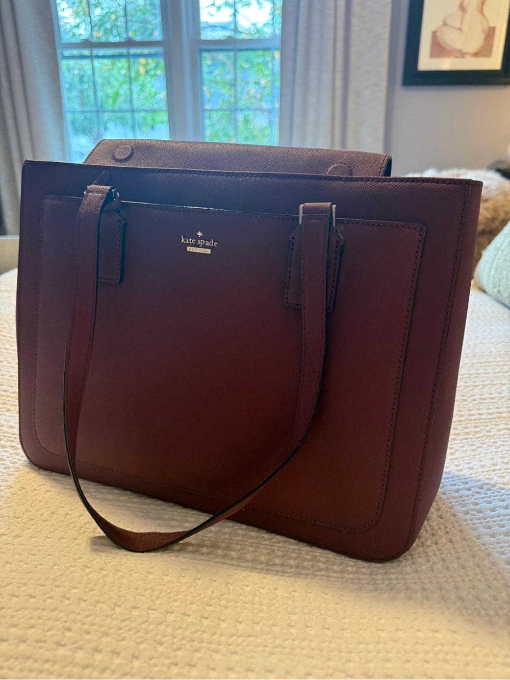 kate spade Wine Leather Shoulder Tote